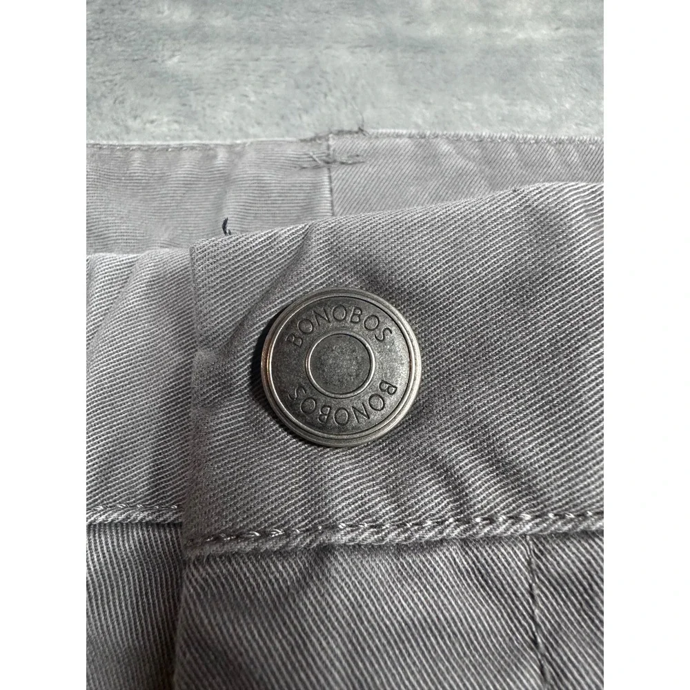 Bonobos Mens Slim Fit Chino Pants Gray Stretch Cotton Twill 35x30 Casual